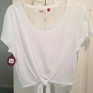 Cute the front lace back top.